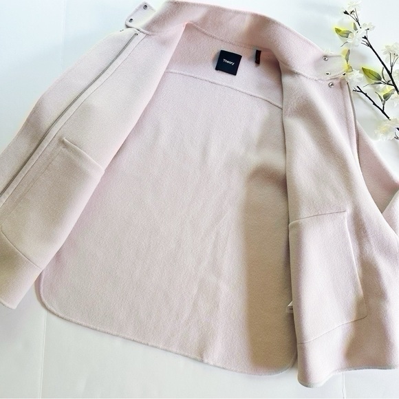 NEW Theory Double Face Wool & Cashmere Utility Coat Rosewood - Picture 4 of 9